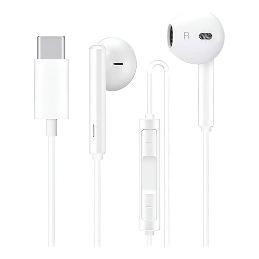 Audifonos Manos Libres Tipo C Premiun Para Celular Color Bla Blanco