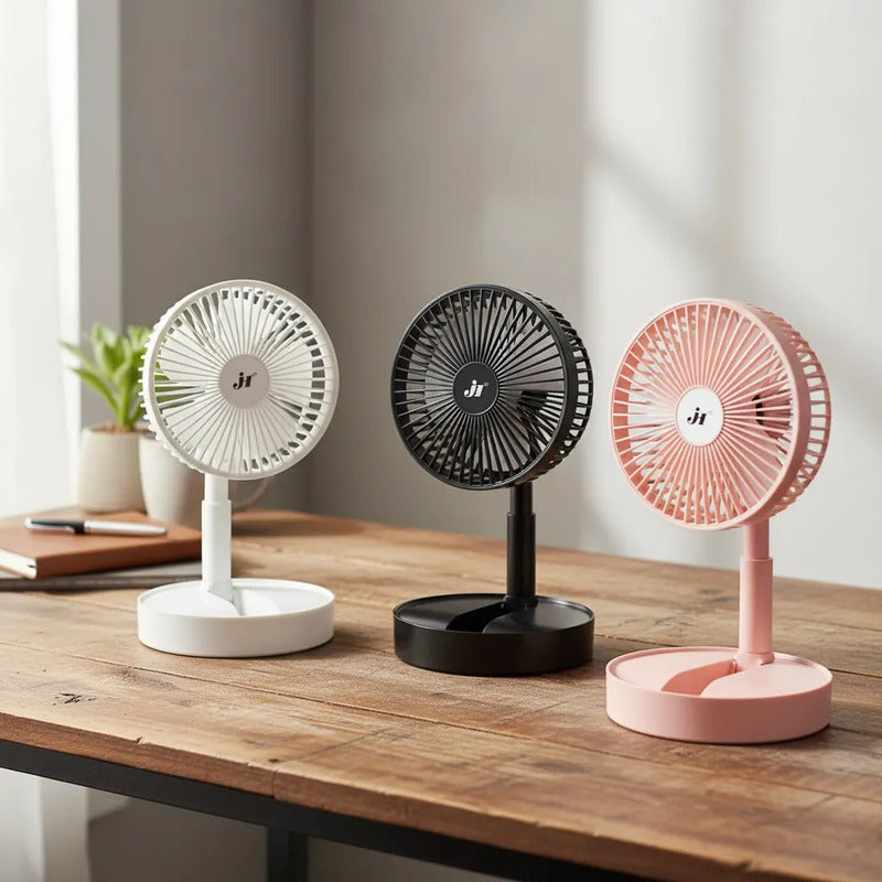 Ventilador De Mesa Escritorio Portatil Usb Silencioso Potent 20 Cm 5w Blanco Plástico 3