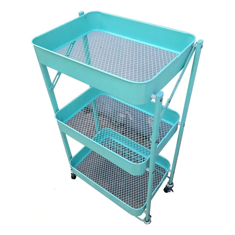 Cajones Con Ruedas Plástico Repisa Móvil Organizador Turquesa