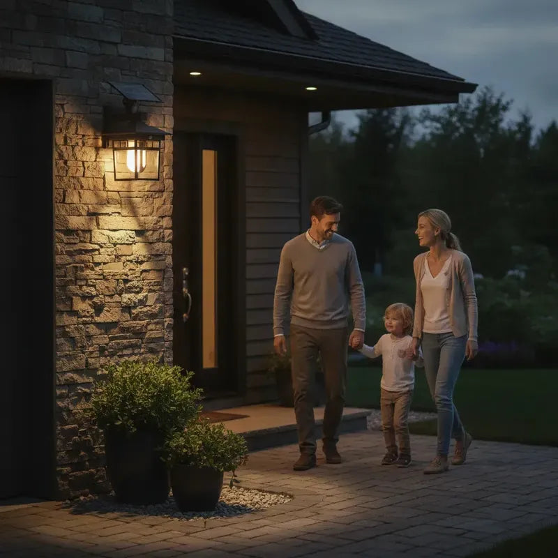 Lámpara Solar Exterior Luz Led Con Sensor De Movimiento Negro