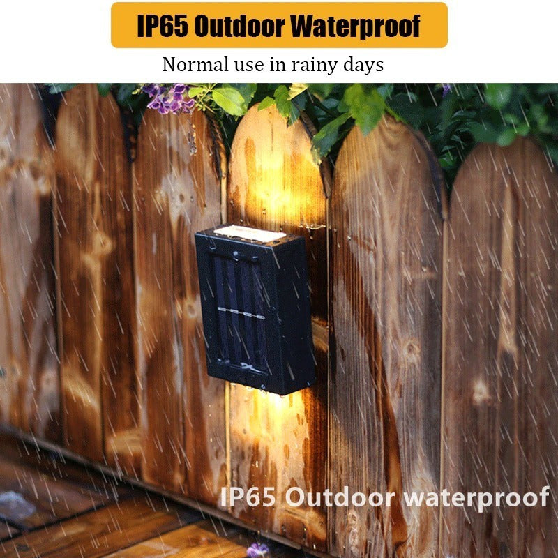 Pack X 7 Lampara Solar Led Exterior Aplique Resiste Lluvia Negro