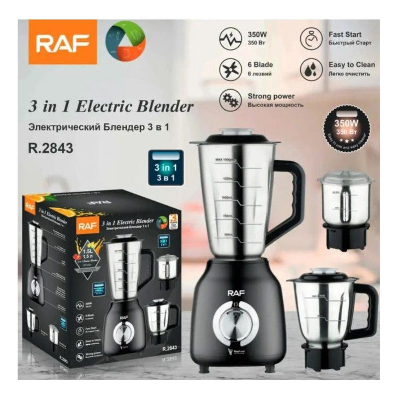 Licuadora Juguera 1.5 Litros Acero Inoxidable  Negro