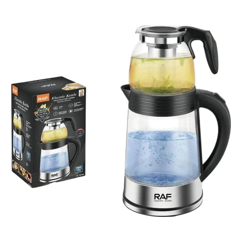 Hervidor Electrico 2l + Tetera Con Infusor 1l 1500w