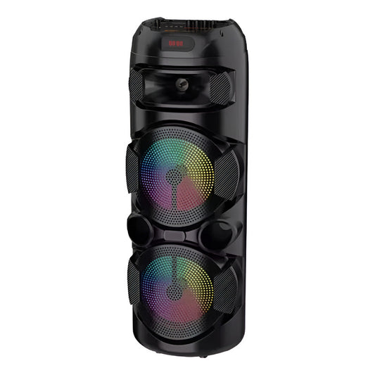 Parlante Inalambrico Portatil 80cm Bluetooth Led Microfono Negro