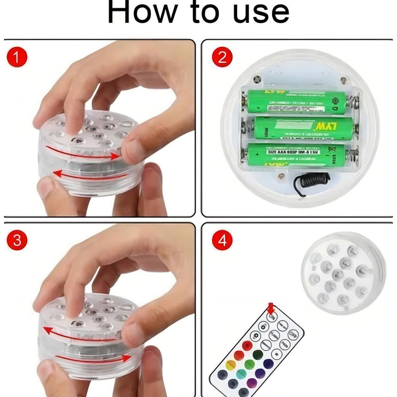 Luz Led Sumergible Para Piscina Jacuzzi Y Decoraciones 5