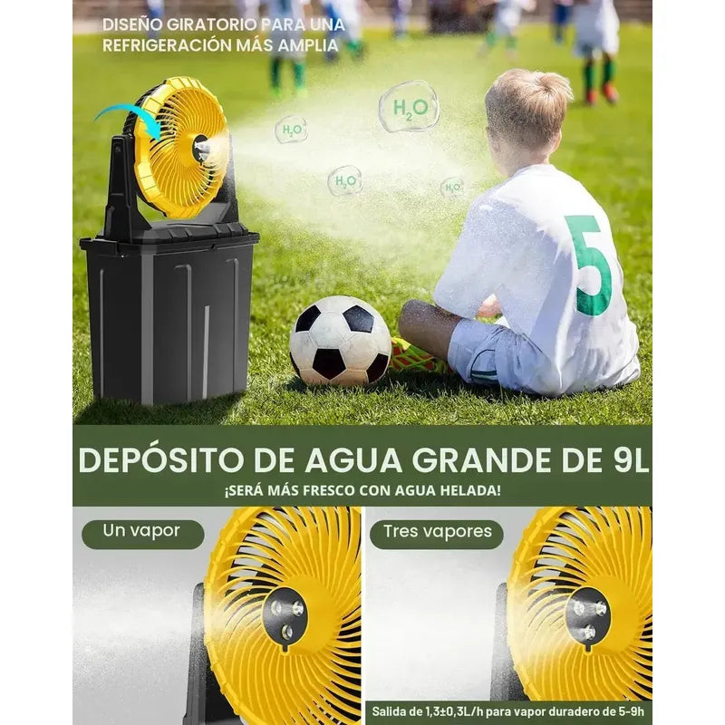 Ventilador Refrescante Portátil Recargable Nebulizador