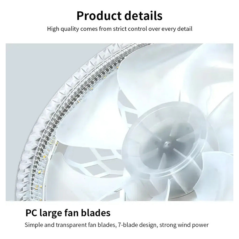 Ventilador De Techo Elegante Con Luz Led Y Control Remoto 30 Cm 50/60hz Blanco Plástico 7