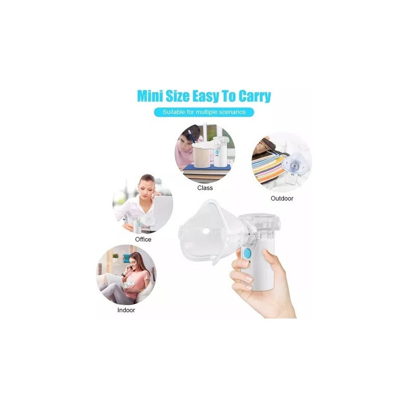 Nebulizador Portátil Asma Compresor Terapia Kit Completo Blanco