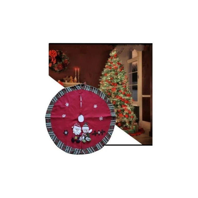 Pie De Árbol Navidad Faldon Decoración 86cm