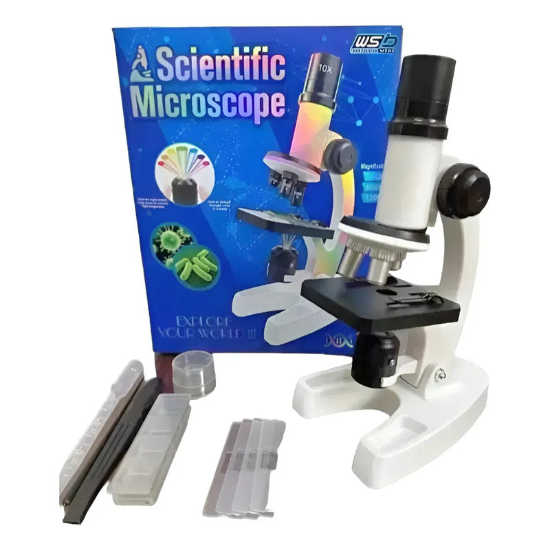 Microscopio Educativo Kit De Ciencia Para Niños Juguete Blanco