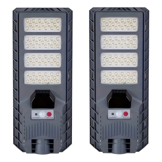 Pack 2 Foco Solar 400w Recargable Ip65 Sensor M. Y Control R Negro Blanco Frío