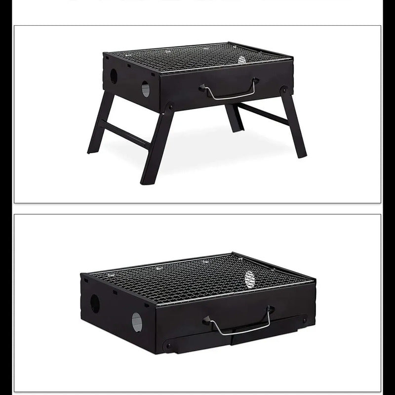 Parrillera Barbacoa Portatil Asado Grill Plegable 43x30 Cm Negro