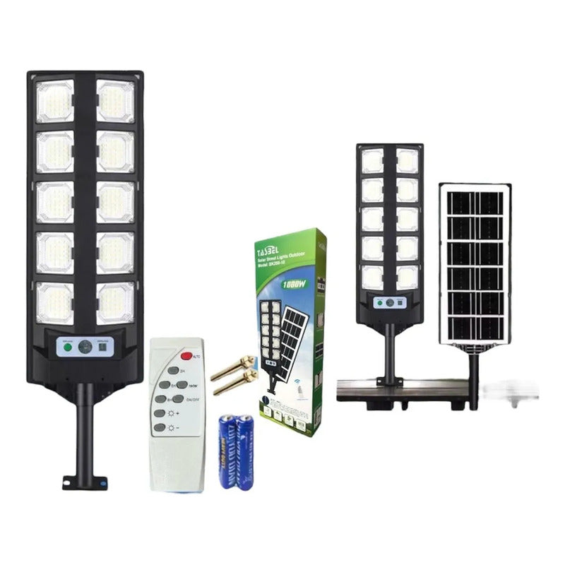 Pack X3 Foco Led Solar 1000 Watts Exteriores Lampara 1000w Negro