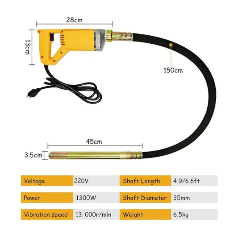 Vibrador Hormigón 850w Sonda 1,5mts Línea Profesional