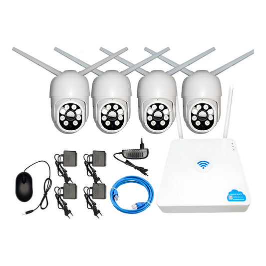 Kit Dvr 4 Camaras  De Seguridad Inalámbricas Wifi  Blanco