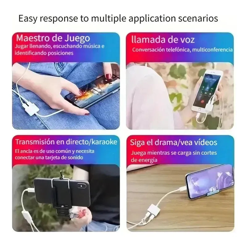 Adaptador Split  A Audio Jack 3.5 Audífonos Y Carga Tipo-c Gris
