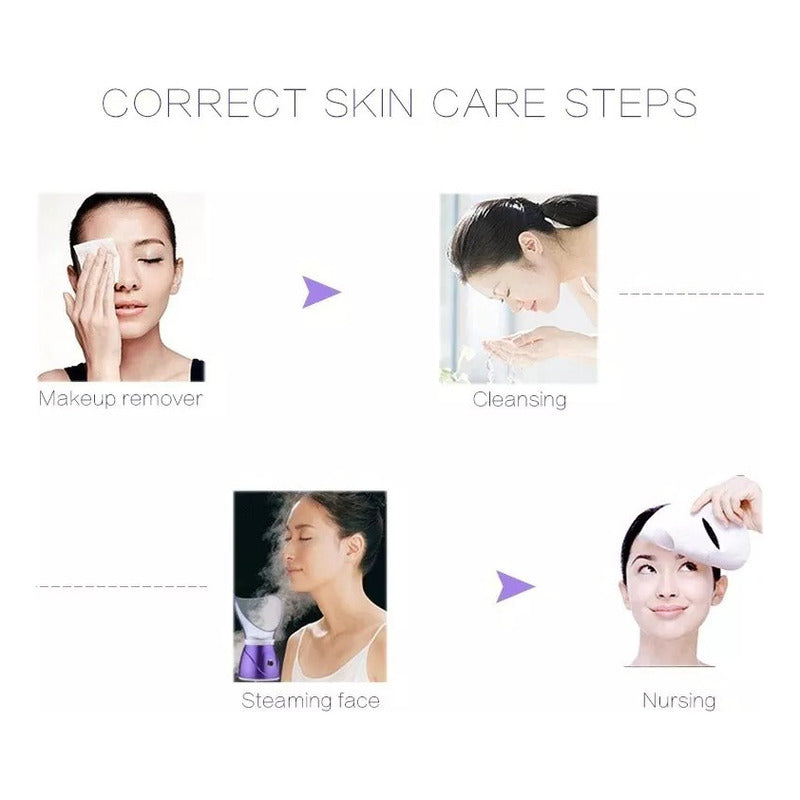 Sauna Facial Profesional Inhalador De Vapor Spa Vaporizador Morado