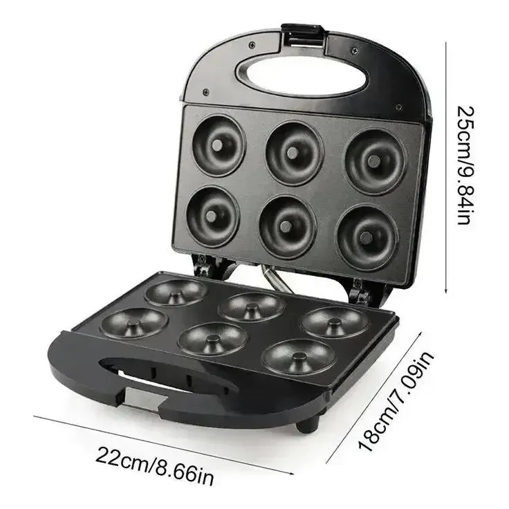Maquina Para Donas Antiadherente Donuts Maker 6 Porciones Negro