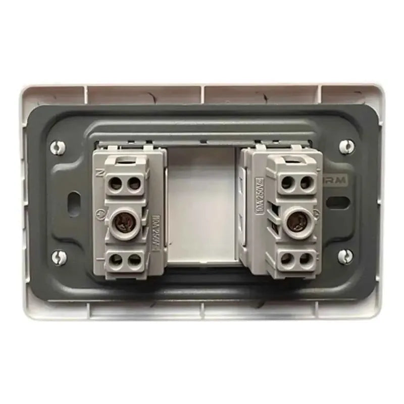 Pack X6 Enchufe Tomacorriente Doble Pared 10a Irm Sello Sec Blanco