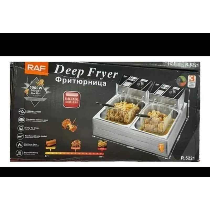 Freidora De Aceite Doble Canasto Plateado 5.5lts R.5221 Plateado 50 Hz/ 60 Hz