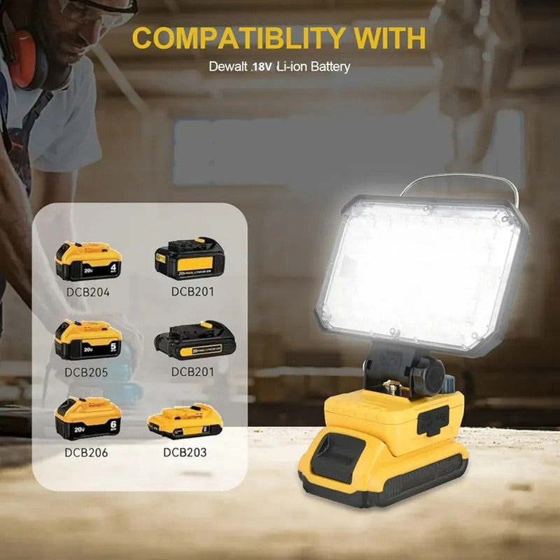 Luz Inalámbrica Recargable  Portátil Led 18v Usb Tipo C Amarillo