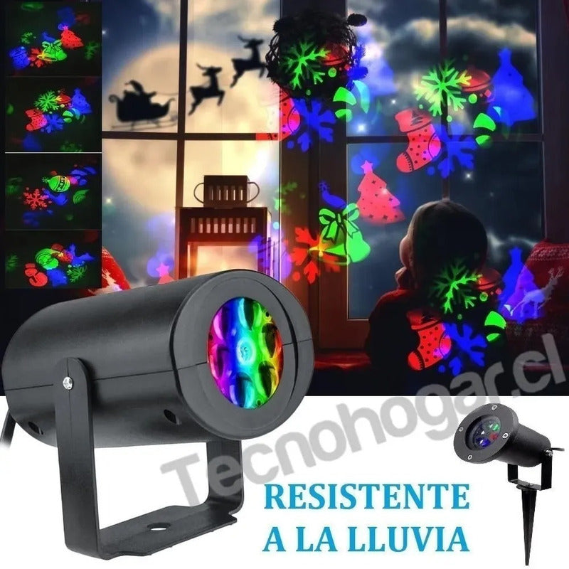 Luces Navidad Exterior Proyector Robotizado Giratorio Multicolor
