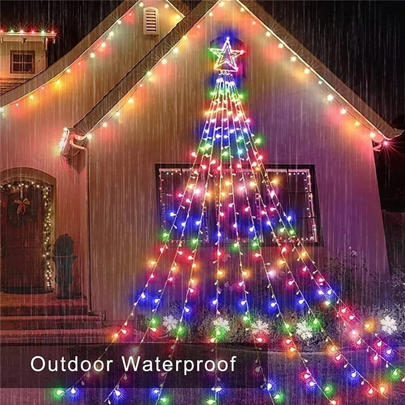 Luces Navidad Guirnalda + Control Cascada Arbol Luz 300 Led