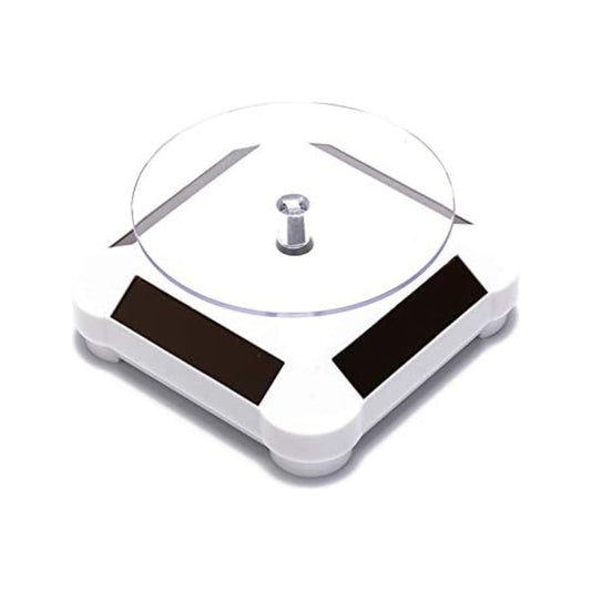 Soporte De Exhibicion Con Energia Solar Plato Giratorio Blanco