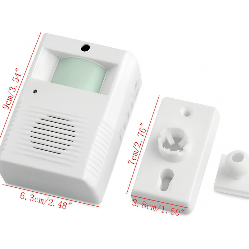 Timbre Inalámbrico V-zorr Sensor Movimiento 2 Melodías Cobertura 2m Blanco