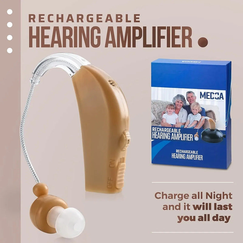 Audifono Amplificador Para Sordera Discapacidad Recargable Crema