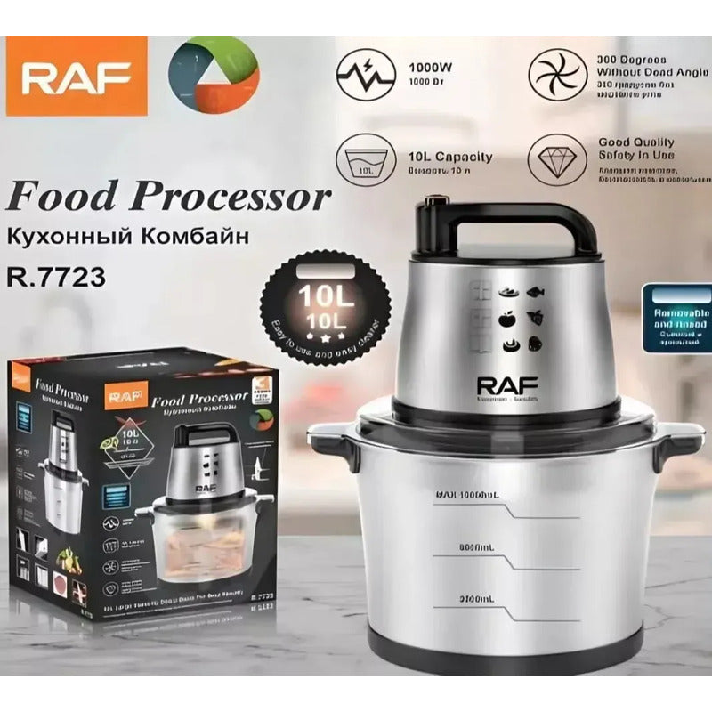 Procesador De Alimentos 10 L Para Rebanar Trocear Y Cortar Gris Oscuro