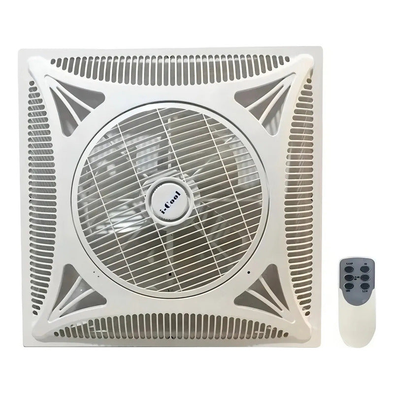 Ventilador De Techo Para Empotrar 60x60 60 Cm Blanco Plástico