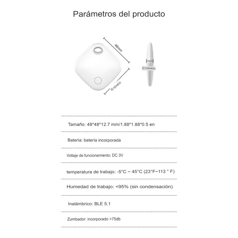 Rastreador Smart Tag Localizador Gps Compatible Con iPhone