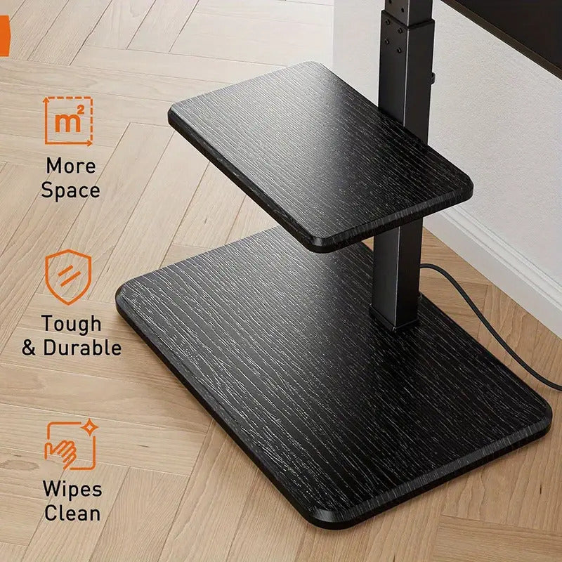 Soporte Tv Rack Con Ruedas 32 A 70 Pulgadas Base Pedestal Negro