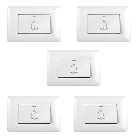 Pack X10  Pulsador Simple Timbre Interruptor 10a 250v  Blanco