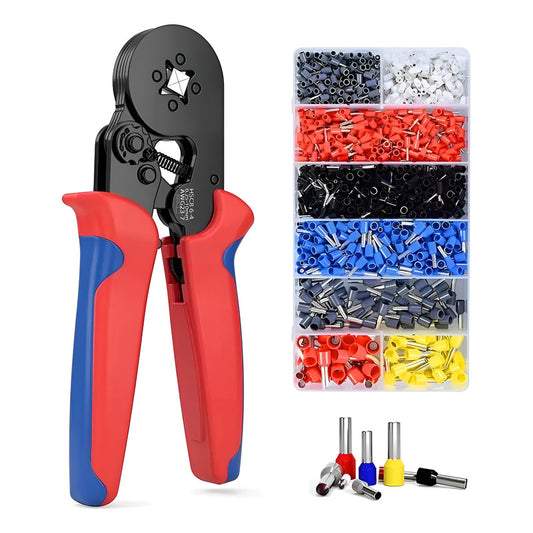 Set Alicate Crimpador + 1200 Terminales Pelacable Crimpadora
