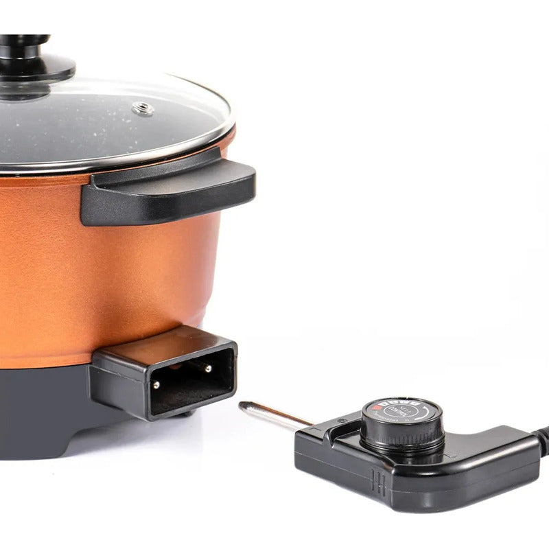 Olla Eléctrica Antiadherente Multifuncion 2.5l Naranja 50/60 Hz