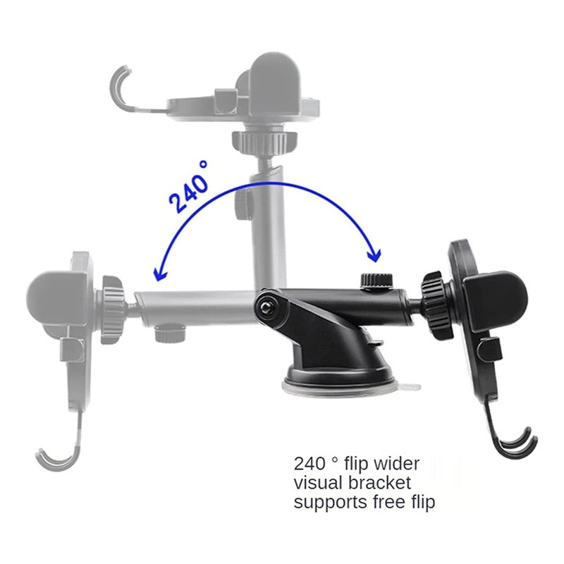 Soporte Celular Auto Porta Teléfono Brazo Ajustable Largo  Negro