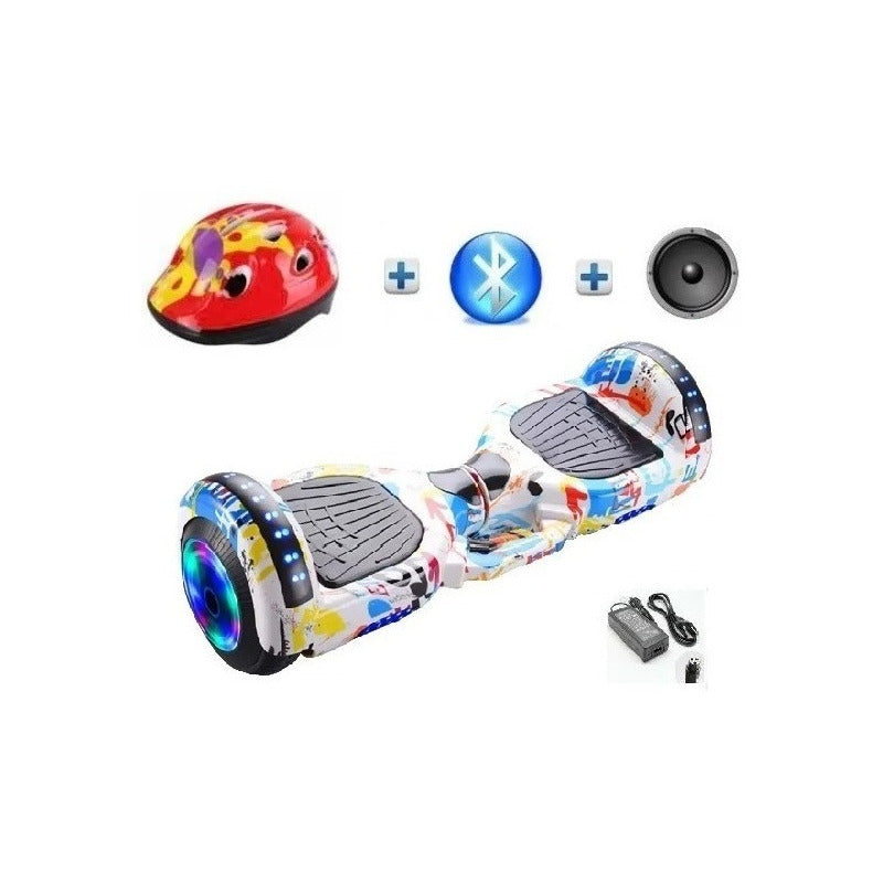 Hoverboard Smart Balance Con Casco Batería Bluetooth Y Luces