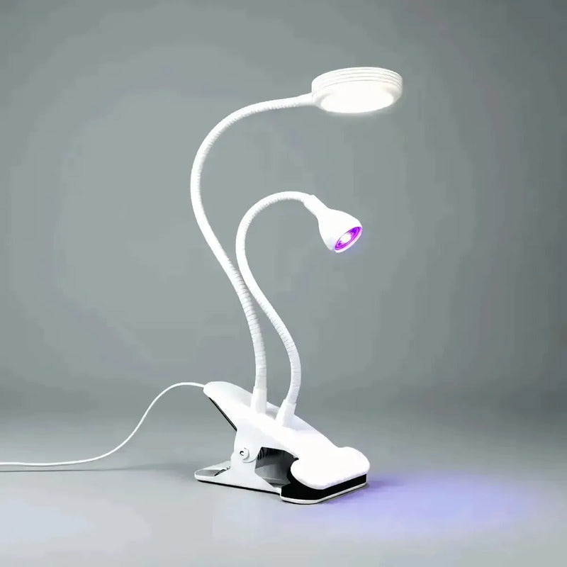Lámpara Led Luz Uv Para Uñas Tips Soft Gel 3w Clip Mesa Negro