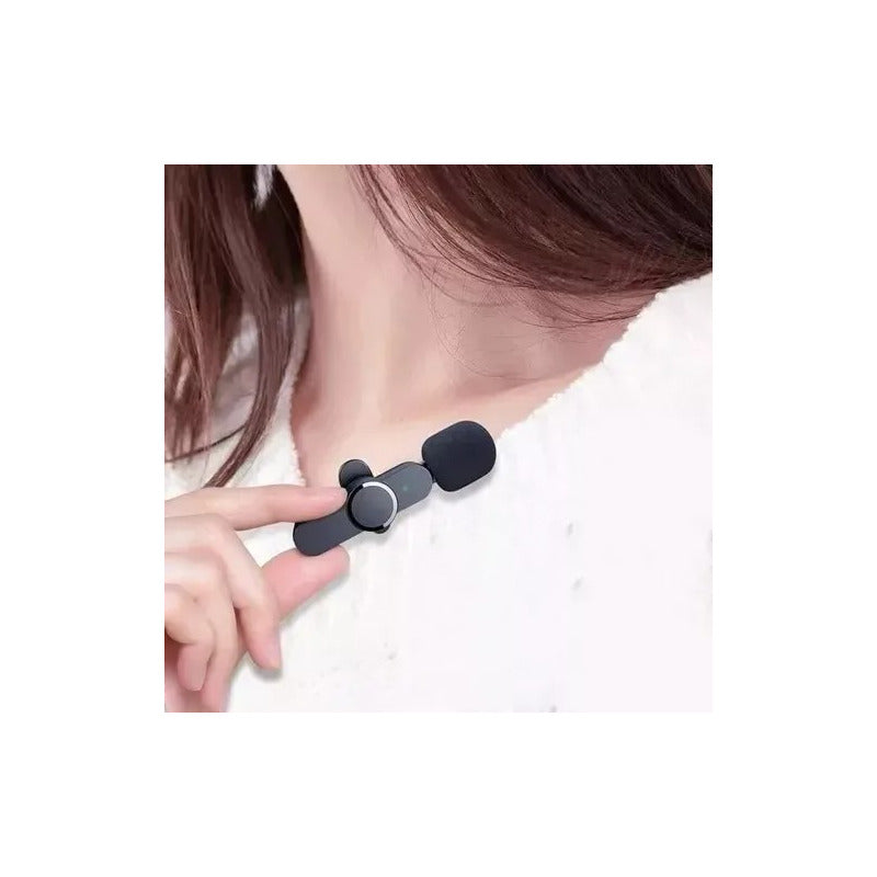 Micrófono Grabador Inalámbrico Tipo C Para Celular Negro