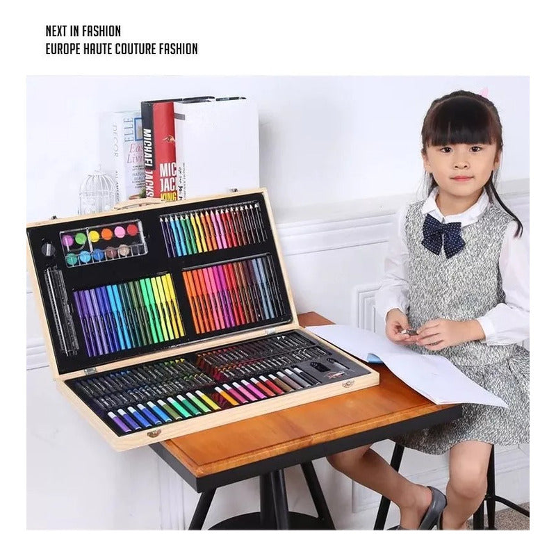 Maleta 208 Piezas Dibujo Infantil Aprendizaje Arte Escolar