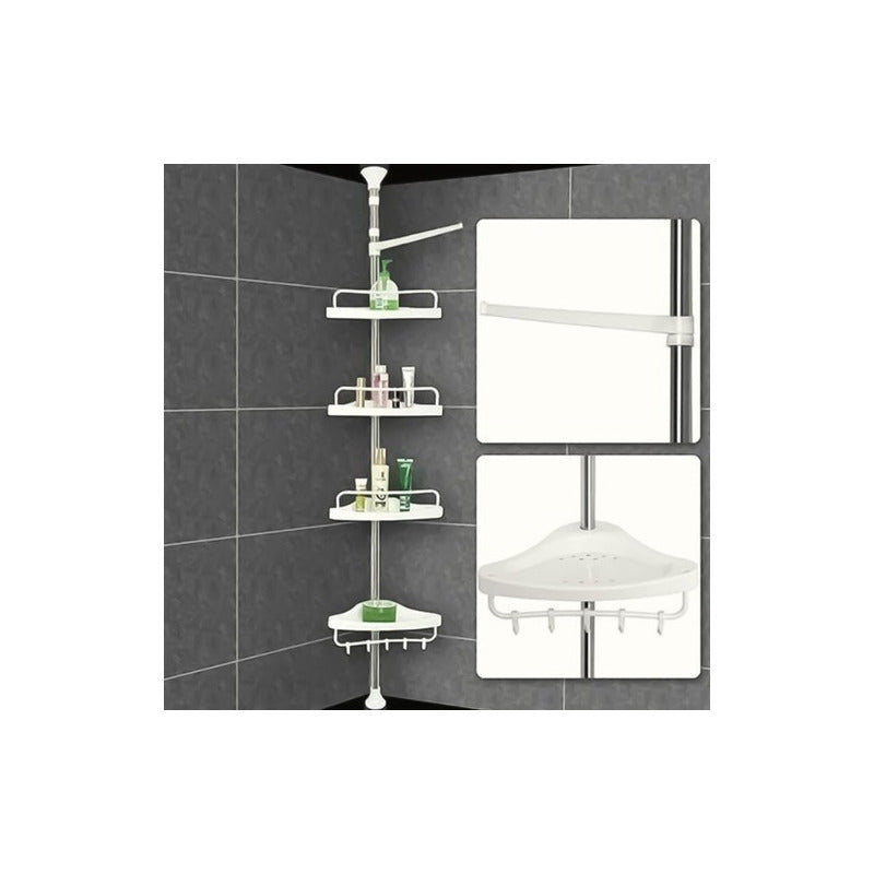 Organizador Esquinero Ducha Baño Multiuso 4 Pisos Ajustable