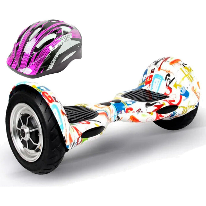 Patineta Scooter Con Casco De Regalo Smart Balance Bluetooth Negras Multicolor
