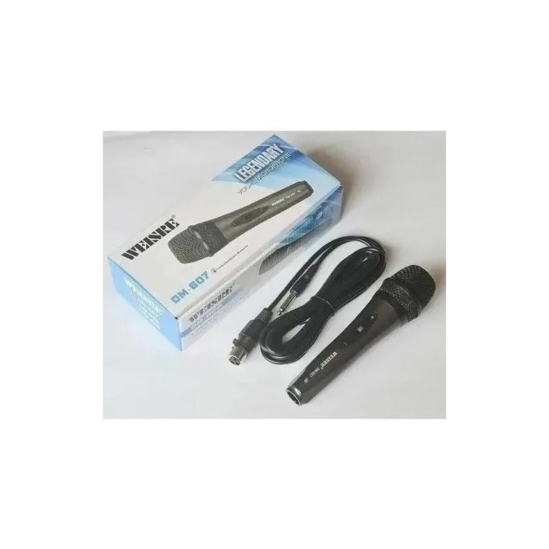 Pack Micrófono Profesional Sm-58 Cableado Con Soporte Base Negro