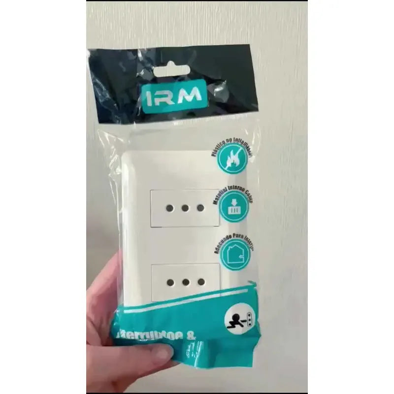 Pack X6 Enchufe Tomacorriente Doble Pared 10a Irm Sello Sec Blanco