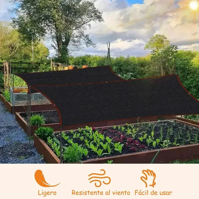 Toldo Vela Negro Rectangular Malla De Sombra Techo Patio Negro