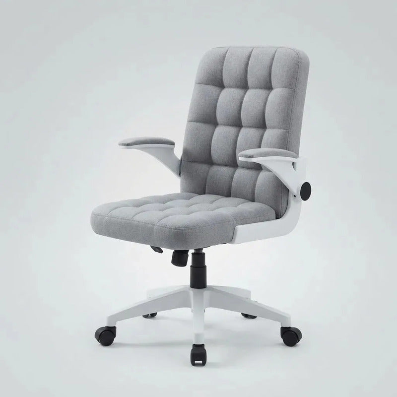 Silla Oficina Ejecutiva Ergonómica Con Apoyabrazos Ajustable Gris Algodón