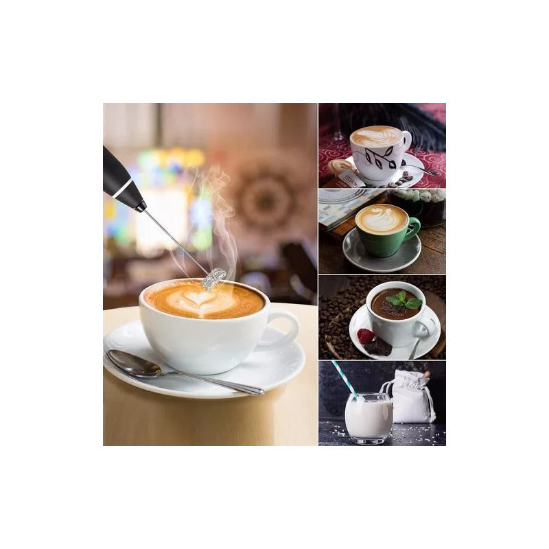 Batidor Eléctrico Recargable Portátil Espumador De Cocina Negro