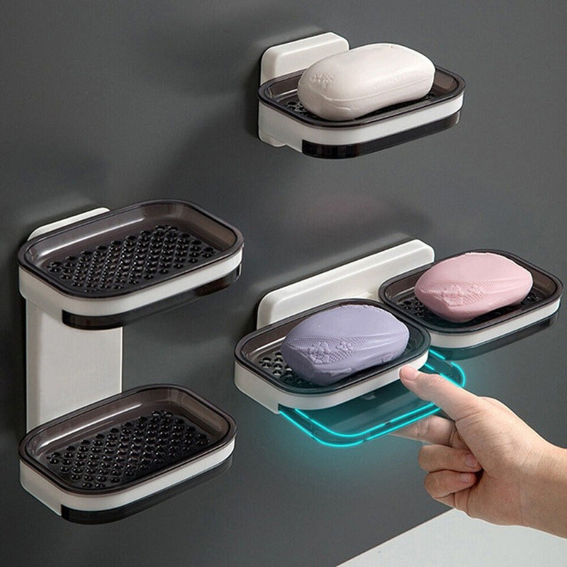Jabonera Doble Para Pared De Plástico Resistente